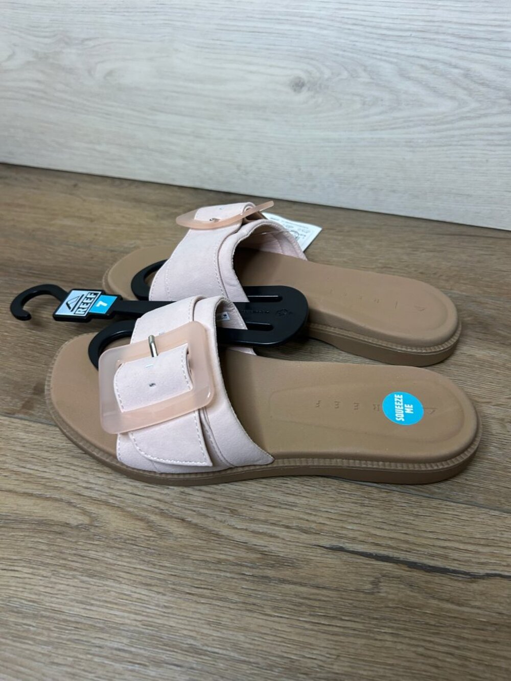 Reef Sunny Emma Cameo Rose Pink Buckle Slide Sandals Size 7